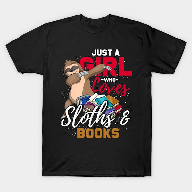 Bookworm Girl Sloth T-Shirt by ShirtsShirtsndmoreShirts